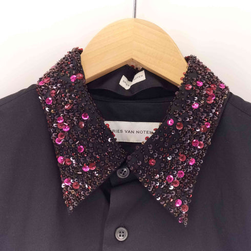 ドリスヴァンノッテン DRIES VAN NOTEN 25AW CROOMD BIS EMB 2293 M.W.SHIRT BLACK メンズ import:M