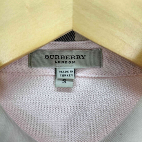 バーバリーロンドン BURBERRY LONDON ハーフボタン チェック切替 長袖ポロシャツ レディース import:S
