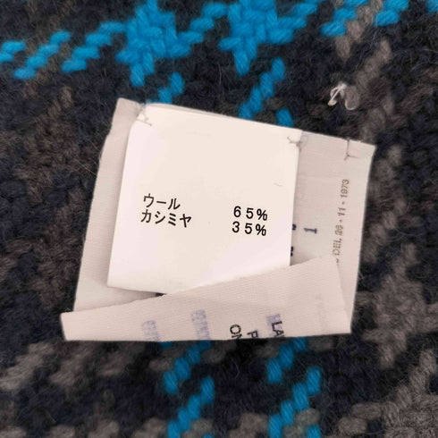 N_8 イタリア製 カシミヤ混 チェックニットポンチョ レディース S