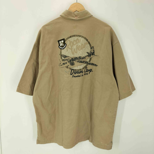 ロカウェア Rocawear 00S OLD 刺繍 ポケット バック プリント インド綿 コットン S/S ワーク シャツ B系 Y2K ビックサイズ メンズ import:XL