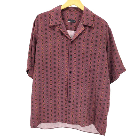 ラッドミュージシャン LAD MUSICIAN SILKY SATIN INKJET OCTAGON OPEN COLLAR SHORT SLEEVE SHIRT メンズ 44