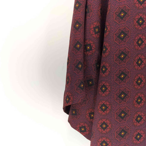 ラッドミュージシャン LAD MUSICIAN SILKY SATIN INKJET OCTAGON OPEN COLLAR SHORT SLEEVE SHIRT メンズ 44