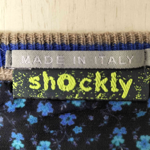 SHOCKLY イタリア製 スカル ワッペン 刺繍 クルーネック ニット メンズ EUR:46