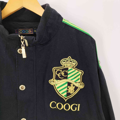 クージー COOGI 90-00S OLD エンブレム ロゴ 刺繍 ストライプライン フルジップ バーシティ ジャケット スタジャン ビックサイズ メンズ 3XL