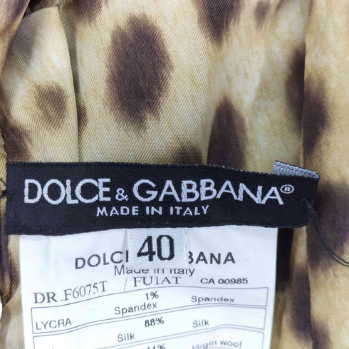 ドルチェアンドガッバーナ DOLCE&GABBANA 裏地レオパード シャーリング ノースリーブワンピース レディース EUR:40