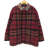 トミーヒルフィガー TOMMY HILFIGER 00S OLD 裏地キルティング 襟レザー ウール チェック カバーオール ジャケット メンズ import:L