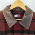トミーヒルフィガー TOMMY HILFIGER 00S OLD 裏地キルティング 襟レザー ウール チェック カバーオール ジャケット メンズ import:L
