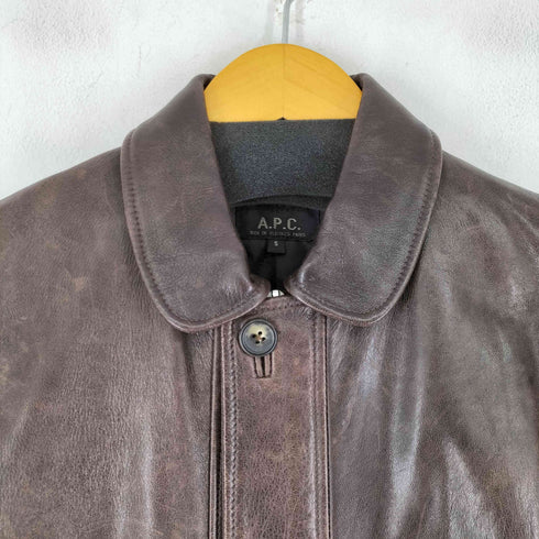 アーペーセー A.P.C. 90-00S イーストバイウエスト期 シープスキン 比翼レザージャケット レディース JPN:S