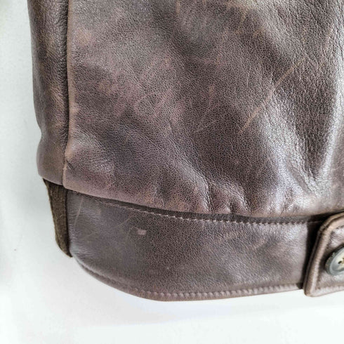 アーペーセー A.P.C. 90-00S イーストバイウエスト期 シープスキン 比翼レザージャケット レディース JPN:S