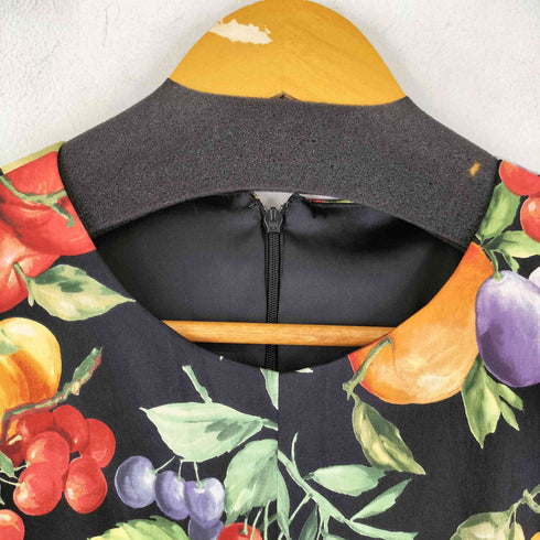 ドルチェアンドガッバーナ DOLCE&GABBANA シルク混 フラワープリント ノースリーブワンピース レディース EUR:40