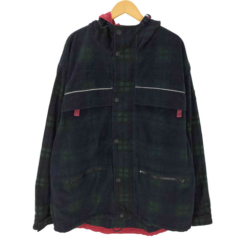 トミーヒルフィガー TOMMY HILFIGER 90-00S OLD ウール チェック マウンテン パーカー ジャケット 裾ドローコード メンズ import:XL
