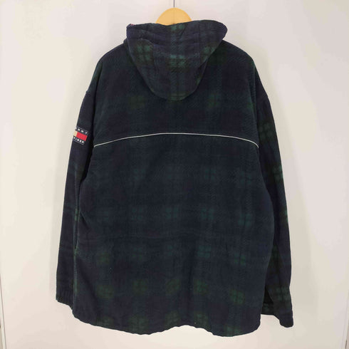 トミーヒルフィガー TOMMY HILFIGER 90-00S OLD ウール チェック マウンテン パーカー ジャケット 裾ドローコード メンズ import:XL