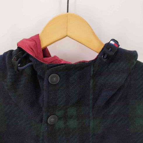 トミーヒルフィガー TOMMY HILFIGER 90-00S OLD ウール チェック マウンテン パーカー ジャケット 裾ドローコード メンズ import:XL