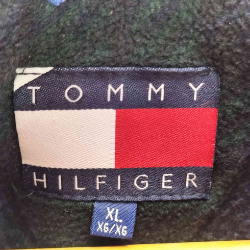 トミーヒルフィガー TOMMY HILFIGER 90-00S OLD ウール チェック マウンテン パーカー ジャケット 裾ドローコード メンズ import:XL