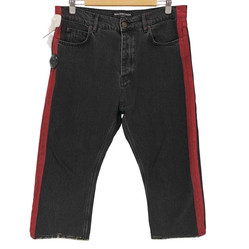 バレンシアガ BALENCIAGA サイドライン ブラックデニムパンツ メンズ 33