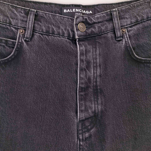 バレンシアガ BALENCIAGA サイドライン ブラックデニムパンツ メンズ 33