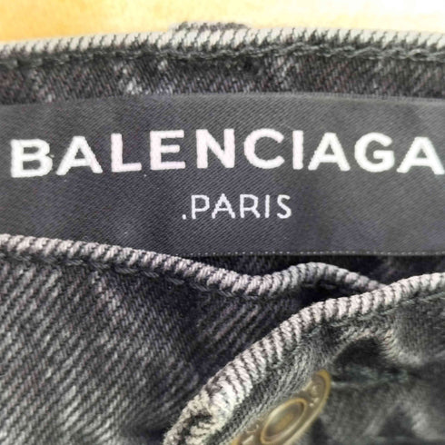 バレンシアガ BALENCIAGA サイドライン ブラックデニムパンツ メンズ 33