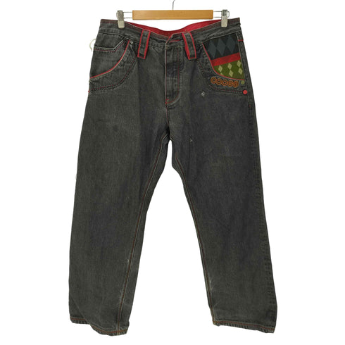 クージー COOGI 90-00S OLD 総柄 織り 刺繍 バギー デニム パンツ メンズ W36L34