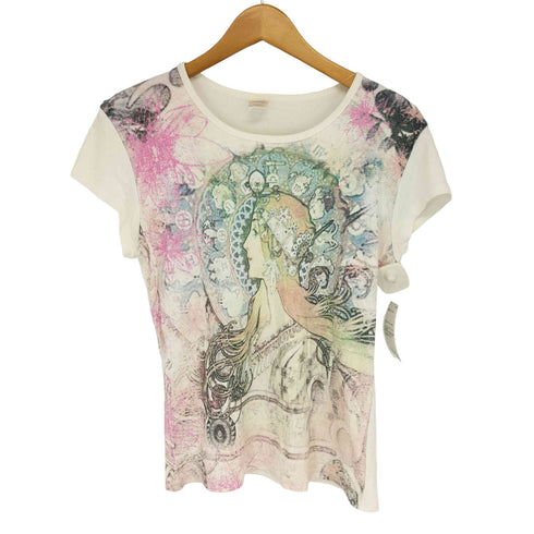 USA製 laurel アートプリント 半袖 Tシャツ レディース