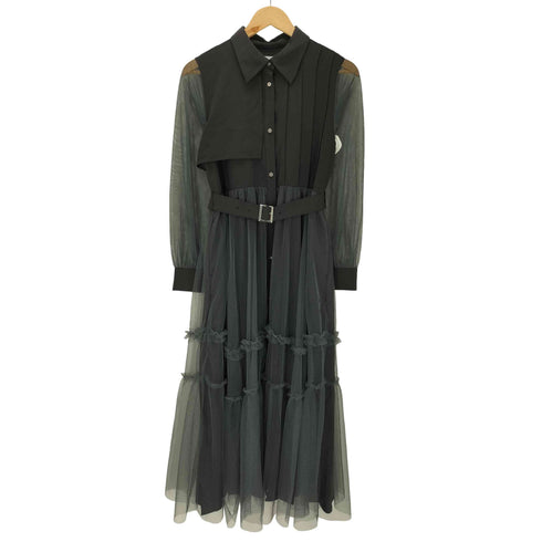 ハレ HARE 26SS シアー チュール プリーツ ワンピース ロング丈 レディース FREE