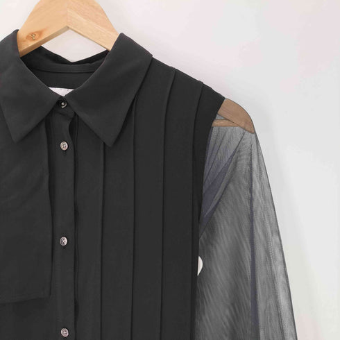 ハレ HARE 26SS シアー チュール プリーツ ワンピース ロング丈 レディース FREE