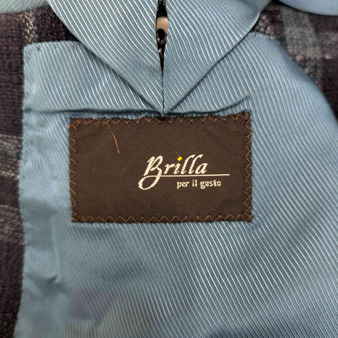 ブリッラペルイルグースト BRILLA per il gusto シルク混 チェック柄 テーラードジャケット メンズ JPN:44
