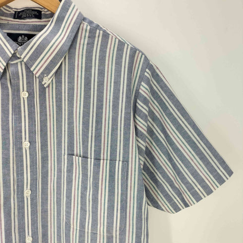 スタッフォード STAFFORD 90S USA製 S/S ストライプ オックスフォード ボックス ボタンダウン シャツ メンズ 18 2/1