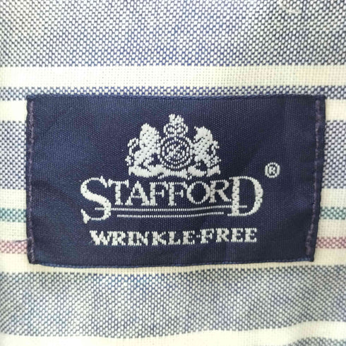 スタッフォード STAFFORD 90S USA製 S/S ストライプ オックスフォード ボックス ボタンダウン シャツ メンズ 18 2/1