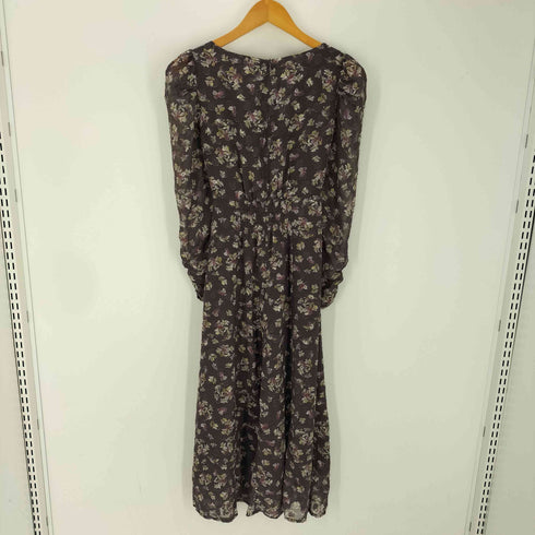トッコクローゼット tocco closet ウエスト リボン付き パール 装飾 シアー ドット ジャガード × フラワー プリント ギャザー ワンピース レディース JPN:M