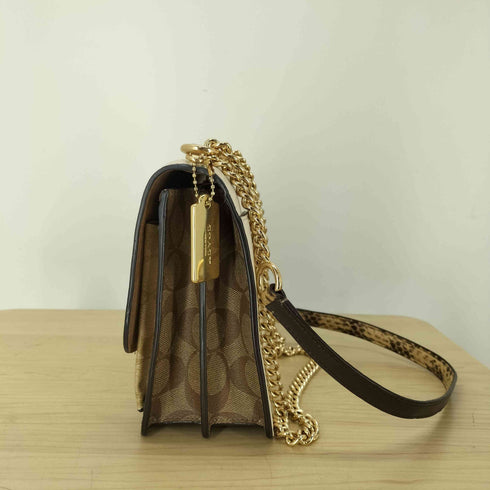 コーチ COACH Klare Crossbody Bag In Blocked Signature クレア クロスボディ バッグ・ブロックド シグネチャー キャンバス パイソン レディース