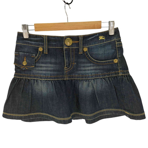 バーバリーブルーレーベル BURBERRY BLUE LABEL フレアデニムスカート レディース UK:25