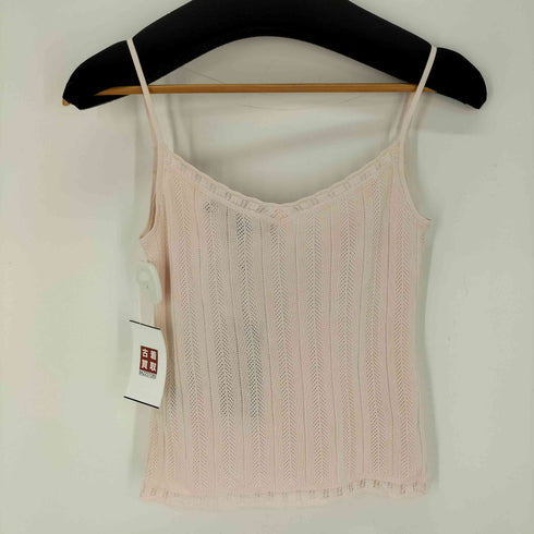 ラルフローレン RALPH LAUREN レーヨン100 カギ編み ニットキャミソール レディース import:S