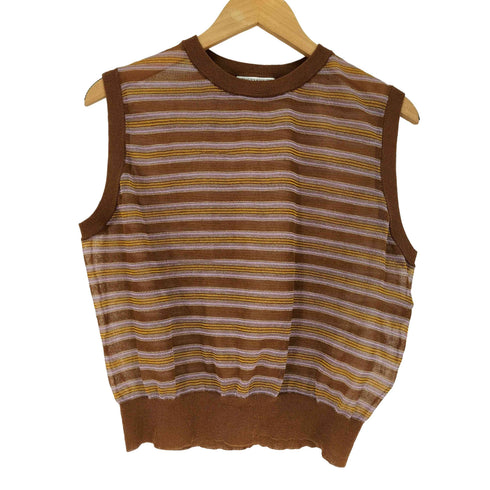 ビューティーアンドユースユナイテッドアローズ BEAUTY & YOUTH UNITED ARROWS シアーボーダーニットクルーネックノースリーブ レディース