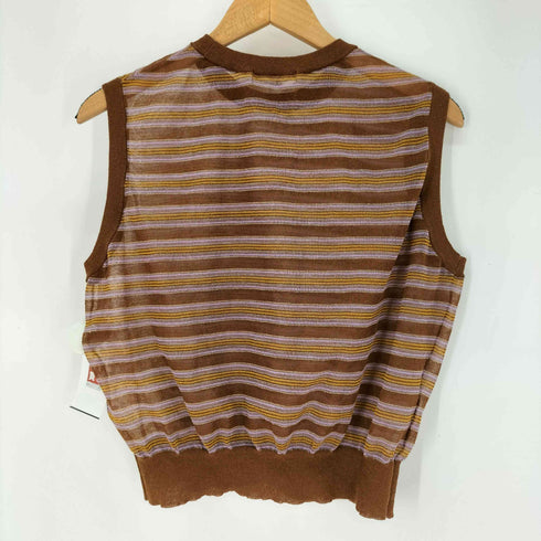 ビューティーアンドユースユナイテッドアローズ BEAUTY & YOUTH UNITED ARROWS シアーボーダーニットクルーネックノースリーブ レディース