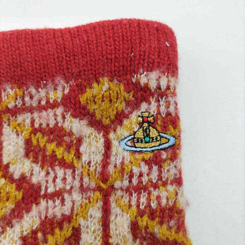 ヴィヴィアンウエストウッド Vivienne Westwood オーブ 刺繍 総柄 ニット グローブ 手袋 メンズ ONE SIZE