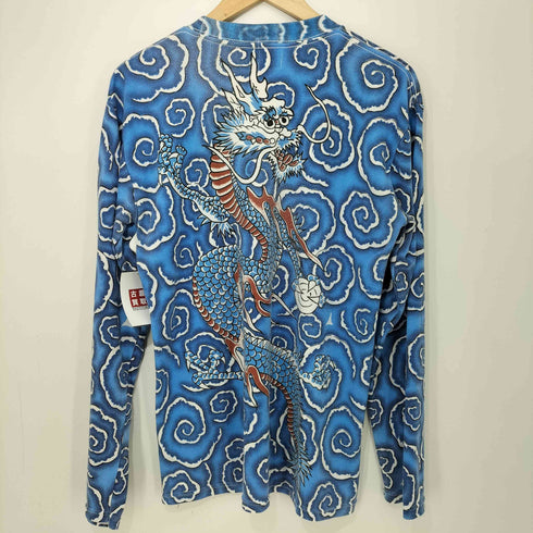shanit 総柄 渦巻き 龍 長袖 Tシャツ メンズ JPN:M