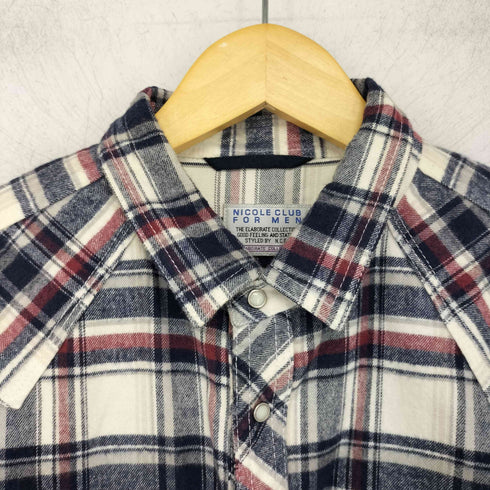 ニコルクラブフォーメン NICOLE CLUB FOR MEN チェック ウエスタンネルシャツ メンズ JPN:46