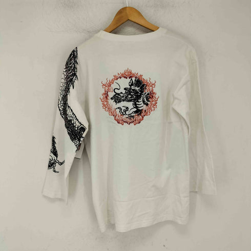 JAPANESE CLASIC SCRIPT 花旅楽団 龍 刺繍 ロングスリーブカットソー メンズ JPN:XL