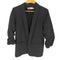 ザラ ZARA ブラック ギャザー ロールアップ スリーブジャケット レディース import:M