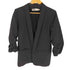ザラ ZARA ブラック ギャザー ロールアップ スリーブジャケット レディース import:M