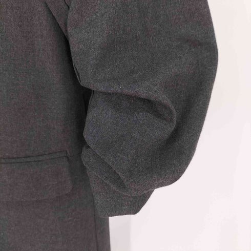 ザラ ZARA ブラック ギャザー ロールアップ スリーブジャケット レディース import:M