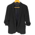 ザラ ZARA ブラック ギャザー ロールアップ スリーブジャケット レディース import:M