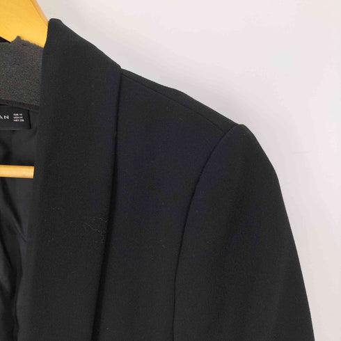 ザラ ZARA ブラック ギャザー ロールアップ スリーブジャケット レディース import:M