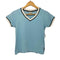 アディダス adidas 00s Y2K CLIMALITE Vネック リンガー メッシュ S/S Tシャツ レディース JPN:M