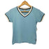 アディダス adidas 00s Y2K CLIMALITE Vネック リンガー メッシュ S/S Tシャツ レディース JPN:M