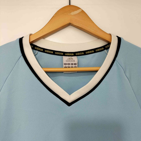 アディダス adidas 00s Y2K CLIMALITE Vネック リンガー メッシュ S/S Tシャツ レディース JPN:M