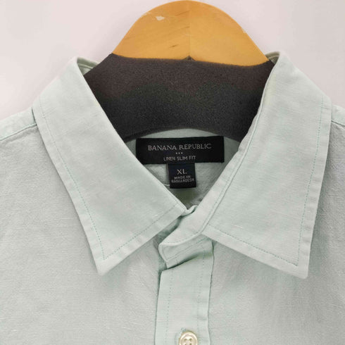 バナナリパブリック BANANA REPUBLIC LINEN SLIM FIT リネンS/Sシャツ メンズ XL