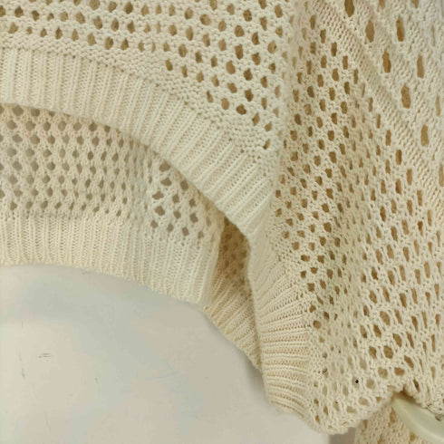 ソフィット Soffitto メッシュ 編み込み クロップド ニット レディース