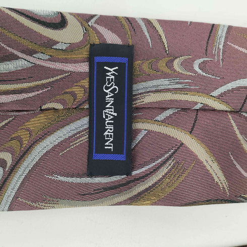 イヴサンローラン Yves Saint Laurent 総柄 シルクネクタイ メンズ