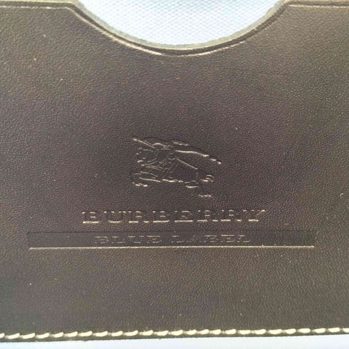 バーバリーブルーレーベル BURBERRY BLUE LABEL モノグラム レザー切替 ショルダーバッグ レディース